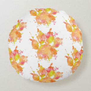Coussins Ronds Aquarelle Empreinte de patte de chien