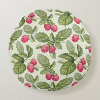 Coussins Ronds Aquarelle Framboise Motif sans couture