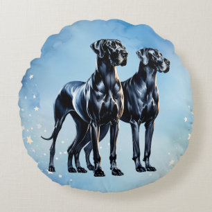 Coussins Ronds Aquarelle Great Danes