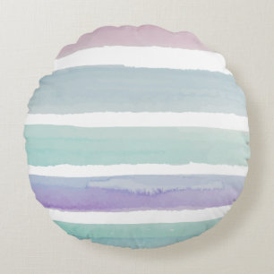 Coussins Ronds Aquarelle rose violet violet