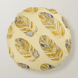 Coussins Ronds Aquarelle Tropical Feuille moderne Motif