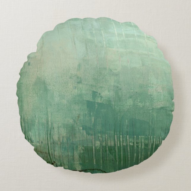 Coussins Ronds Aquarelle verte contemporaine (Devant)