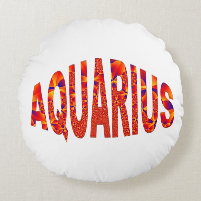 Coussins Ronds Aquarius - Firey Orange bleu jaune (Devant)