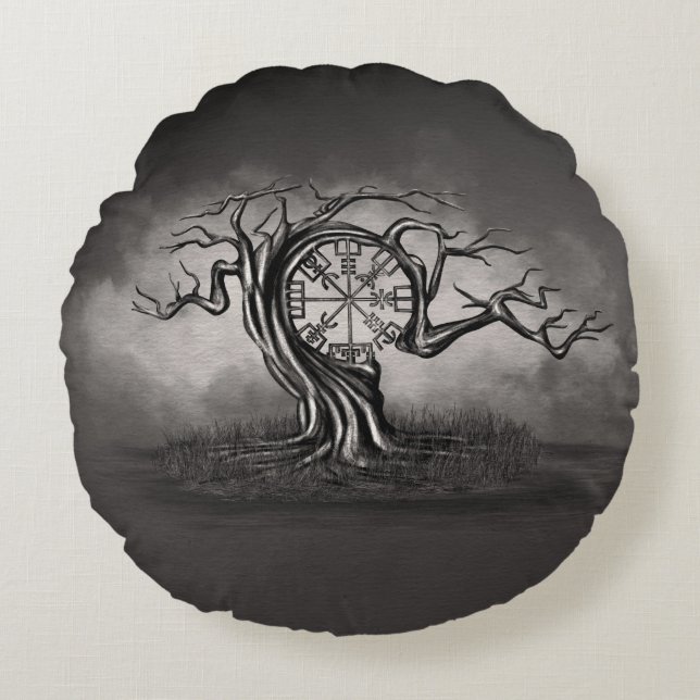 Coussins Ronds Arbre végétarien (Devant)