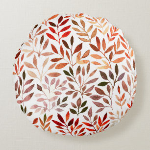 Coussins Ronds Arbres rétro, aquarelle motif sans couture.