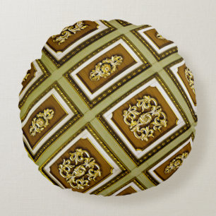 Coussins Ronds Architecture Brown et verte