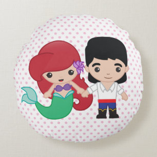 Coussins Ronds Ariel et le prince Eric Emoji