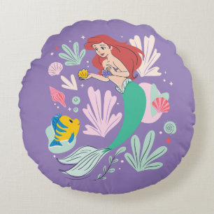 Coussins Ronds Ariel & Flounder’s Undersea Shell-abration !