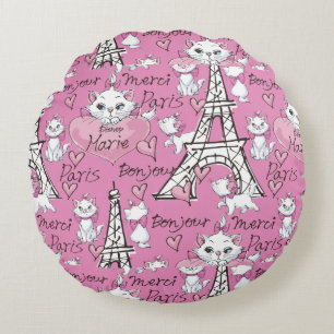 Coussins Ronds Aristocats Marie Paris Motif
