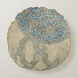 Coussins Ronds Arrangement floral argenté décoratif de tapisser