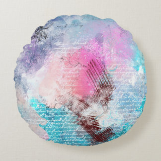 Coussins Ronds Arrière - plan art aquarelle abstraite
