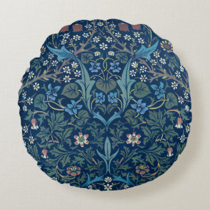 Coussins Ronds Arrière - plan bleu Morris Vintage Blackthorn Moti