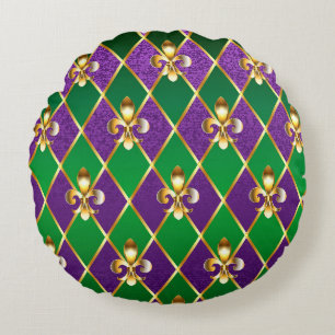 Coussins Ronds Arrière - plan de bijoux Mardi Gras