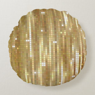Coussins Ronds Arrière - plan doré en mosaïque abstraite brill