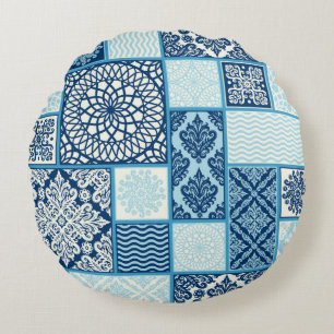 Coussins Ronds arrière - plan transparent, carreaux patchwork.