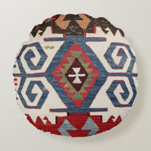 Coussins Ronds Arrow en Diamant Bleu Konya // 19e siècle
