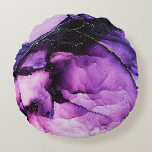 Coussins Ronds Art abstrait de luxe peinture fluide arrière - pl