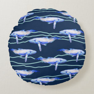 Coussins Ronds Art baleine Ocean Life
