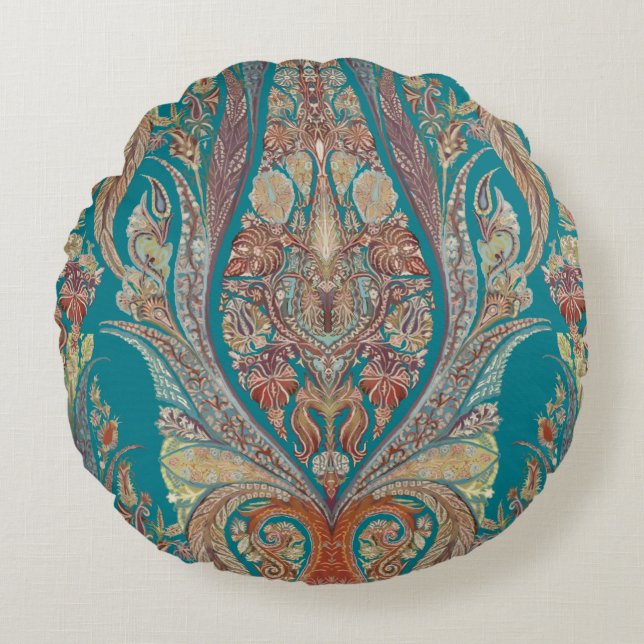 Coussins Ronds Art de Bohème tribal de Boho Paisley de motif du (Devant)
