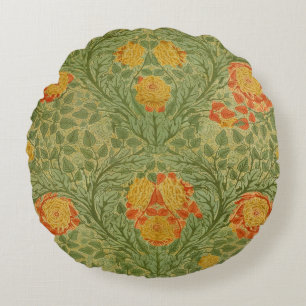 Coussins Ronds Art floral Rose et Feuille vintage Mackmurdo