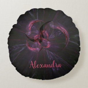 Coussins Ronds Art fractal gothique anti-Valentin