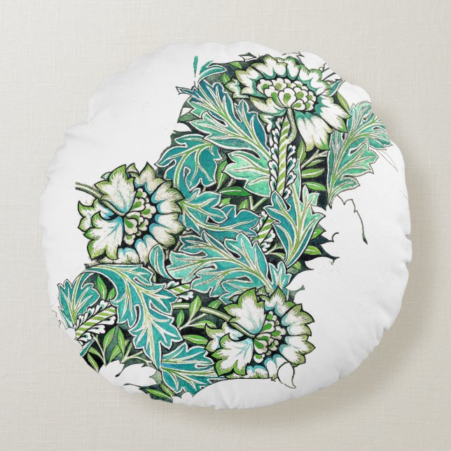 Coussins Ronds Art nouveau william morris anenome floral (Devant)