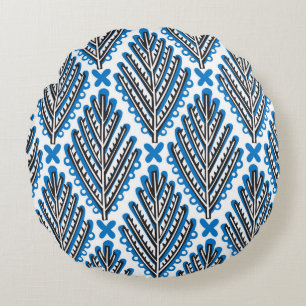 Coussins Ronds Art populaire scandinave : Design rétro floral