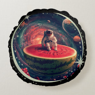 Coussins Ronds Astronaute Pastèque Espace