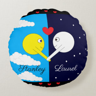 Coussins Ronds Attrait opposé - Soleil et Lune dans l'amour :