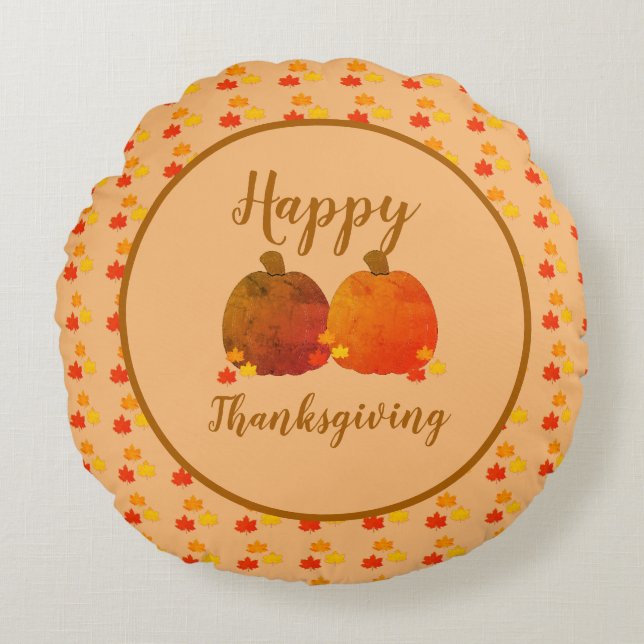 Coussins Ronds Automne/Automne/Citrouille (Devant)