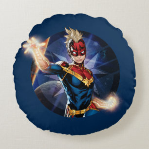 Coussins Ronds Avengers   Capitaine Marel à travers l'espace