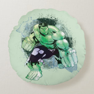 Coussins Ronds Avengers Hulk aquarelle graphique