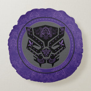 Coussins Ronds Avengers   Logo Black Panther Paisley