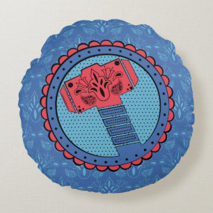 Coussins Ronds Avengers   Logo Paisley Thor Hammer