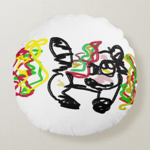 Coussins Ronds Baby Raccoon Automne