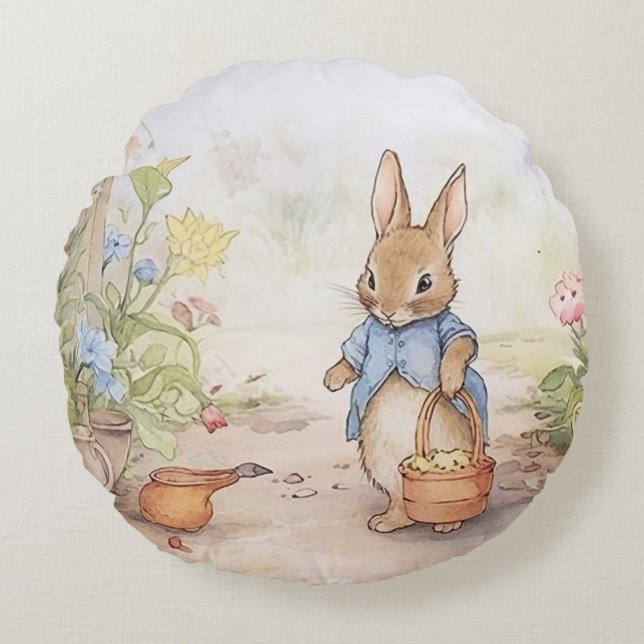 Coussins Ronds Baby shower Peter Rabbit (Devant)