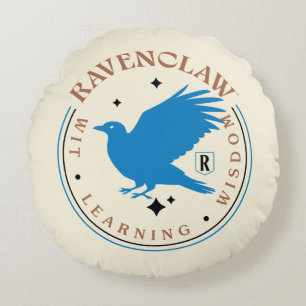 Coussins Ronds Badge de la Fierté de la maison d'aigle bleu RAVEN