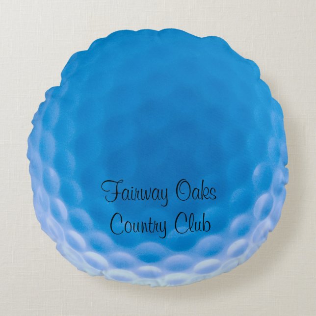 Coussins Ronds Ball de golf Texture Dimples Arctic Blue_personali (Devant)