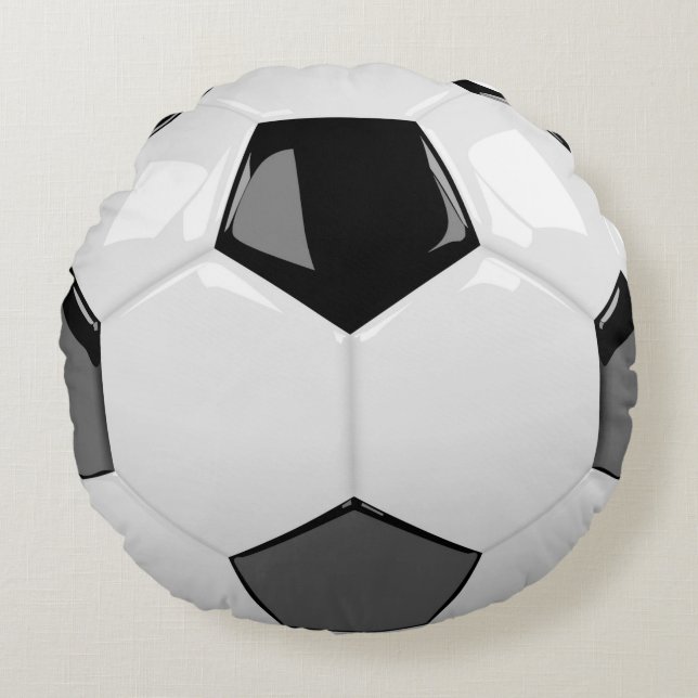 Coussins Ronds balle de football 3D (Devant)