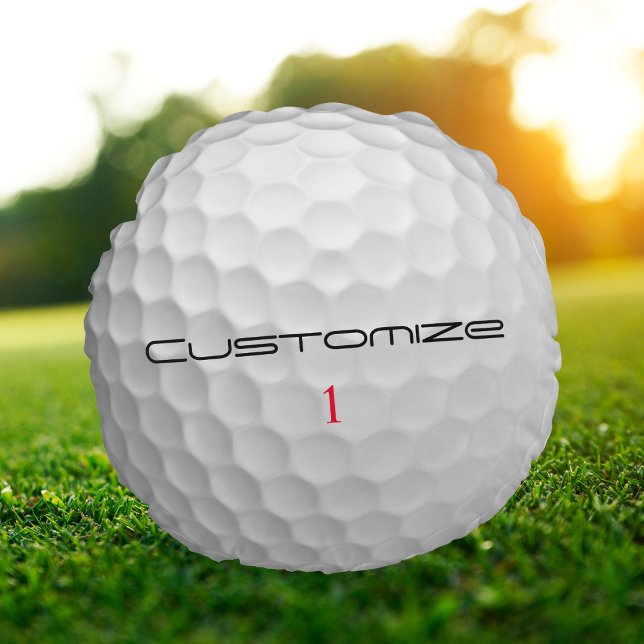 Coussins Ronds Balle de golf avec texte et numéro personnalisés (Créateur téléchargé)