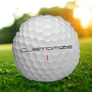 Coussins Ronds Balle de golf blanche texturée avec nom et numéro