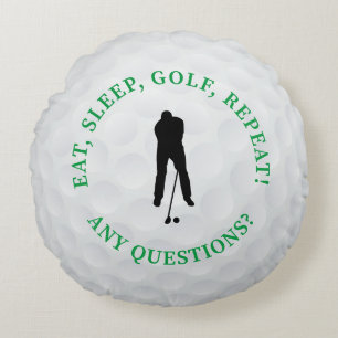 Coussins Ronds Balle de Golf Silhouette de Golfeur Masculin Migno