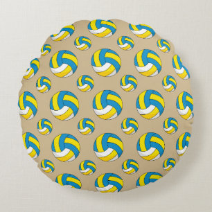 Coussins Ronds Balle de volley-ball en dessin
