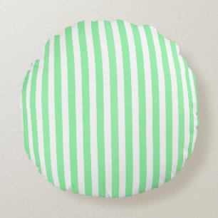 Coussins Ronds Bandes de bonbons vertes et blanches