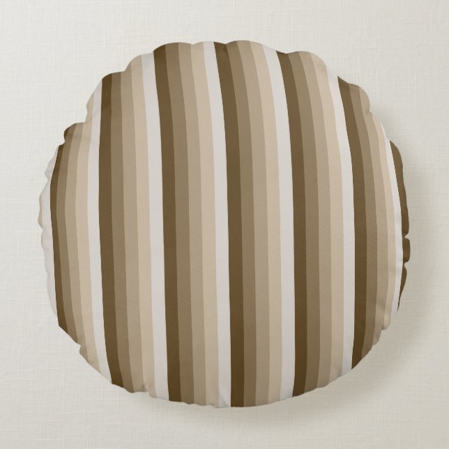 Coussins Ronds Bandes d'ombre Brown (Devant)