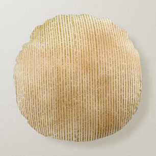 Coussins Ronds Bandes dorées luxueuses, Moderne, Élégant