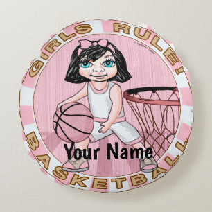 Coussins Ronds Basket-ball féminin rose 