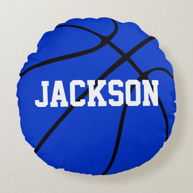 Coussins Ronds Basket Bleu Coutume Oreiller rond (Devant)