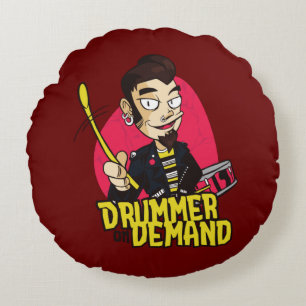 Coussins Ronds Batteur avec baguettes
