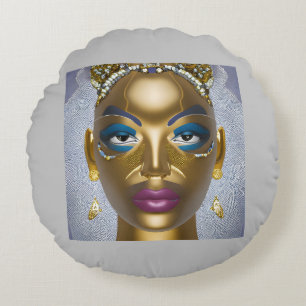 Coussins Ronds Beauté africaine sophistiquée : Mois de l'histoire